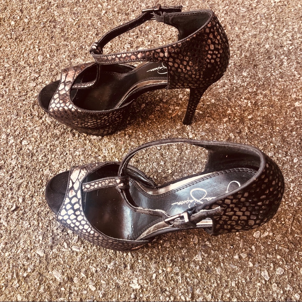 Jessica Simpson Faux Snakeskin Platform Pumps